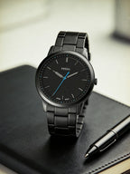 Fossil Minimalist Men's Quartz Watch Ultra Thin Black Stainless Steel Business Luxury Waterproof Wristwatch FS5308