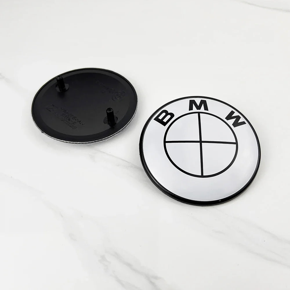 2pcs 74mm 82mm Car Front Hood Bonnet Emblem Rear Trunk Badge For BMW E30 E36 F34 F23 G14 G20 G30 X1 X2 X3 X5 M1 M2 Accessories