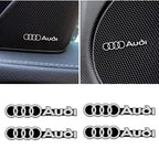 3D Aluminum Car Audio Logo Speaker Emblem Badge Sticker For Audi A3 A4 A5 A6 A7 A1 Q2 Q4 Q3 Q5 Q7 Q8 S3 S4 S5 S6 TT Accessories