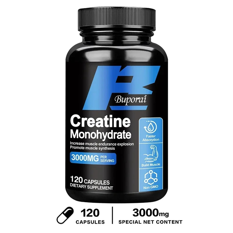 Creatine Monohydrate - Enhance Muscle Strength, Promote Muscle Growth, Improve Athletic Performance, Vegetarian, Gluten-free