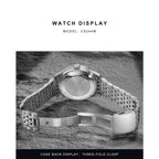 CADISEN Automatic Mechanical Watch Man Silver Business Casual Waterproof Watch Japan MIYOTA 8215 Movement Luminous Men's Watch