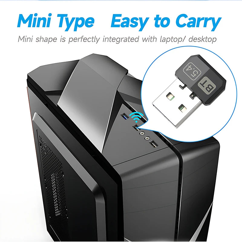 Upgrades Mini USB Bluetooth 5.4 Dongle Adapter WIreless Transmitter Receiver For PC/Laptop Driver Free For Win10/11 Driver Free