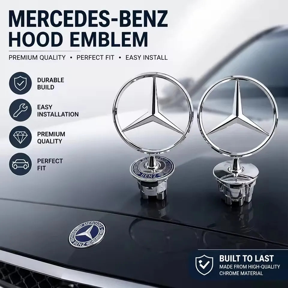 3D Star Bonnet Label Badge Car Front Hood Zinc Alloy Emblem for Mercedes Benz W213 W222 W223 E300 W205 W206 W212 W203 W204