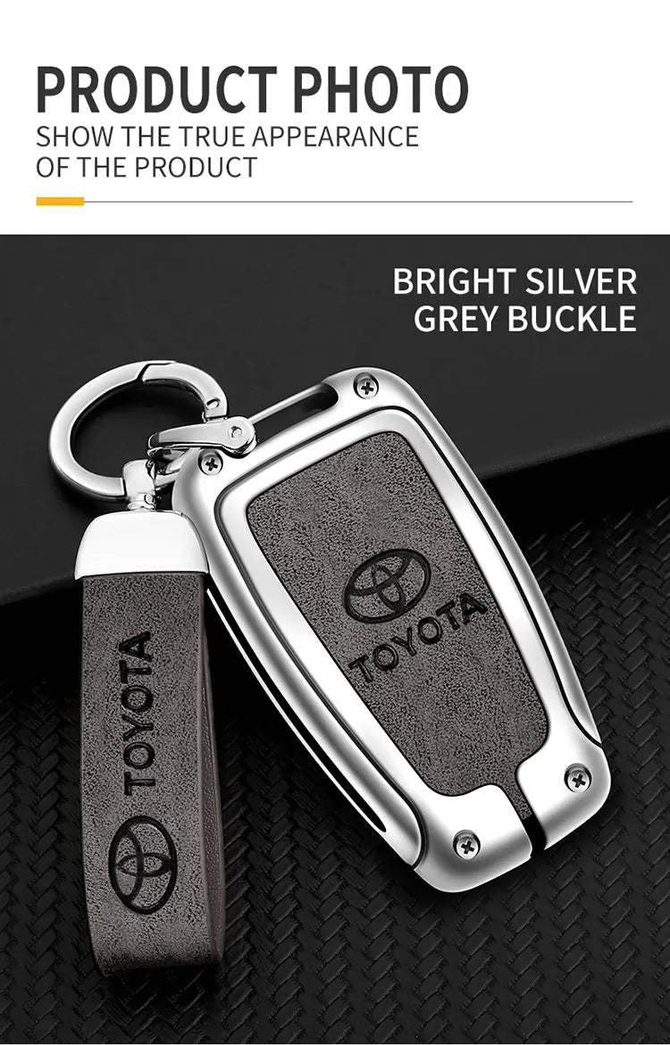 Car Key Case Bag Cover Shell For Toyota CHR Prado 2017 2018 Prius Camry Corolla RAV4 2017 2018 2019 2020 Protector Accessories