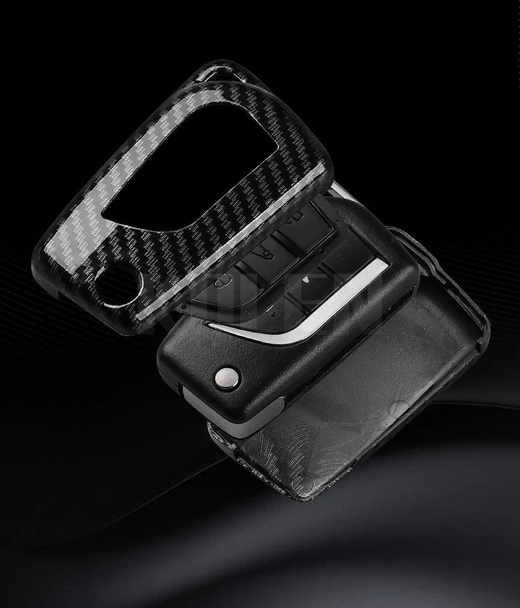 For Toyota Camry RAV4 Forturner Hilux Auris Corolla Avensis Verso Yaris Aygo Scion TC ABS Carbon Fiber Style Car Key Case Cover