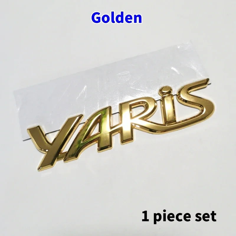 3D Metal Yaris Logo Emblem Badge Matte black Chrome Plated Trunk Letter Sticker For Toyota Yaris Car Exterior Decor Accessories