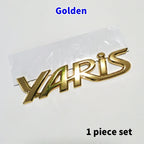 3D Metal Yaris Logo Emblem Badge Matte black Chrome Plated Trunk Letter Sticker For Toyota Yaris Car Exterior Decor Accessories