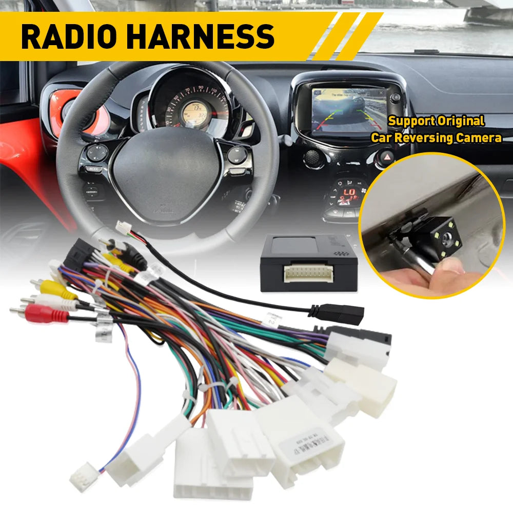 16PIN Radio Wire Harness For Toyota Corolla Highlander Camry Tundra Car Stereo Radio Power Harness Cable Wire Adapter JBL AMP