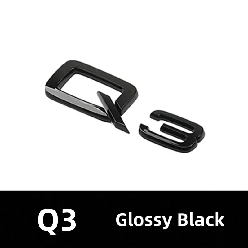 Car Rear Trunk Emblem Sticker For Audi A3 A4 A5 A6 A7 A8 Q3 Q5 Q7 Original Size Quarrto Sline Emblem ABS Black Refit Accessories