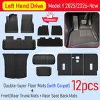 Floor Mats for Tesla Model Y 2025 2026 Juniper All Weather Trunk Mat Kick Pads Cargo Frunk Liners Seatback Protector Accessories