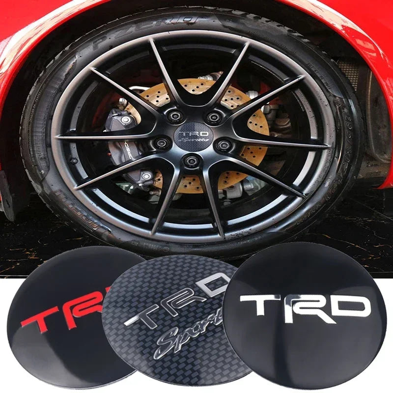 4Pcs 56MM Car Styling Aluminum Wheel Center Hub Caps Stickers For Toyota Rav4 Corolla Camry Aqua Yaris Cross Auris TRD GR Sport