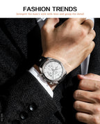 POEDAGAR Luxury Man Wristwatch Chronograph Date Waterproof Leather Men Watch Casual Quartz Men's Watches Sports Male Clock Reloj