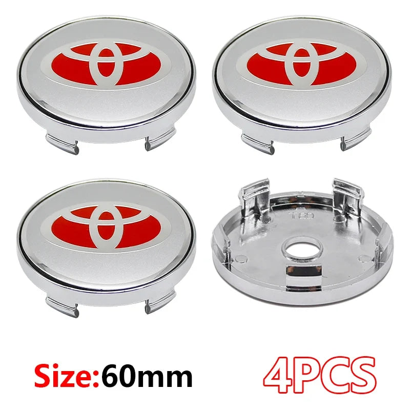 4Pcs Car Wheel Center Hub Caps Emblem Badge Rim Dust Cover For Toyota Corolla Camry Highlander Yaris Prius CHR Auto Accessories