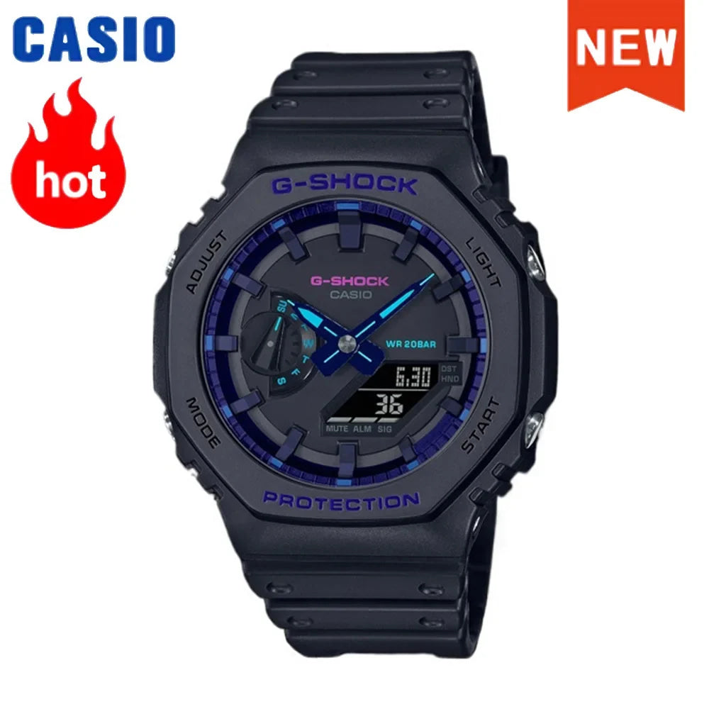 2026 vip Casio GA-2100 men's watch series G-SHOCK small steel cannon series genuine black gold waterproof sports couple watch