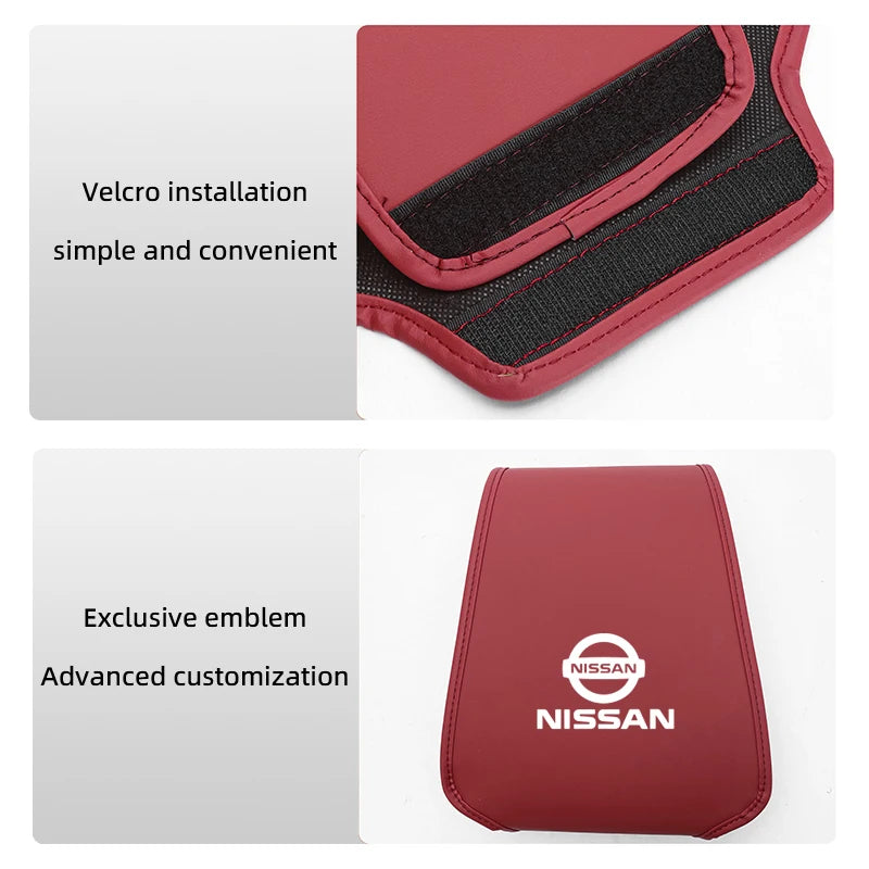 Leather Car Headrest Cover Front Rear Seat Pillow Protective Set For Nissan Sylphy N7 Teana Qashqai Note J10 J11 Navara Juke GTR