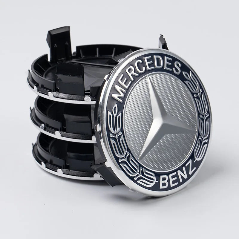 4 pieces 75MM Integrated Black or Silver Star Logo Mercedes Benz Amg C177 W218 Class Wheel Rims Center Hub Caps Auto Accessories