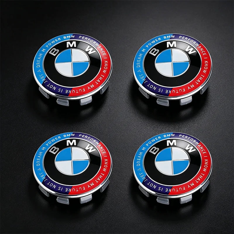 4Pcs 56/68mm Wheel Center Caps Emblem Badge For BMW 50th Anniversary E90 E60 F10 F20 G20 G30 E53 E85 E70 E84 F48 1/3/5/7 Series