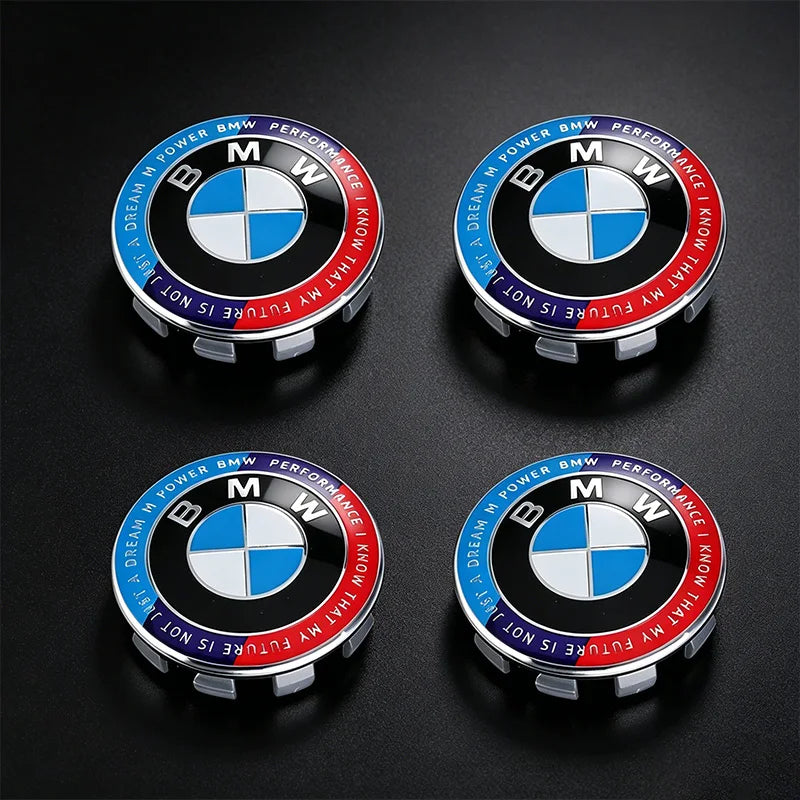 4Pcs 56/68mm Wheel Center Caps Emblem Badge For BMW 50th Anniversary E90 E60 F10 F20 G20 G30 E53 E85 E70 E84 F48 1/3/5/7 Series