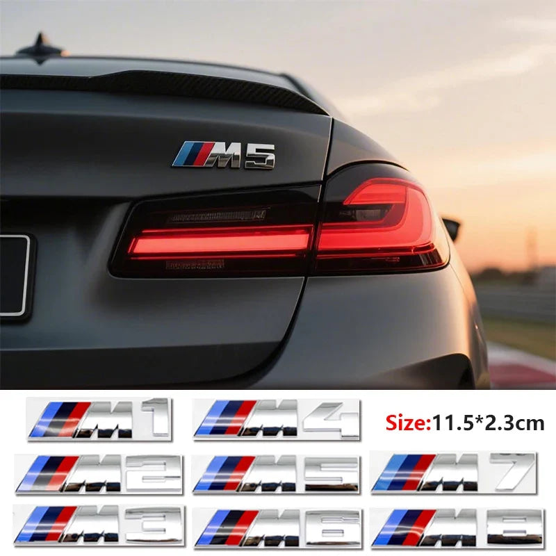 3D ABS Car Fender Trunk Rear Logo Letter Emblem For BMW M Logo M1 M2 M3 M4 M5 E83 F39 F10 F30 F48 M6 M7 M8 Auto Exterior Parts