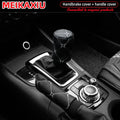 2 sets PU leather embroidered large lattice comfortable car handbrake cover handle set manual transmission car general purpose