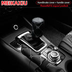 2 sets PU leather embroidered large lattice comfortable car handbrake cover handle set manual transmission car general purpose