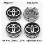 4Pcs 57/62mm Car Wheel Center Hub Cap Rim Cover For Toyota Corolla RAV4 LEVIN Yaris C-HR Camry Prius Prado  Car Auto Accessories