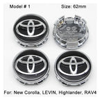 4Pcs 57/62mm Car Wheel Center Hub Cap Rim Cover For Toyota Corolla RAV4 LEVIN Yaris C-HR Camry Prius Prado  Car Auto Accessories