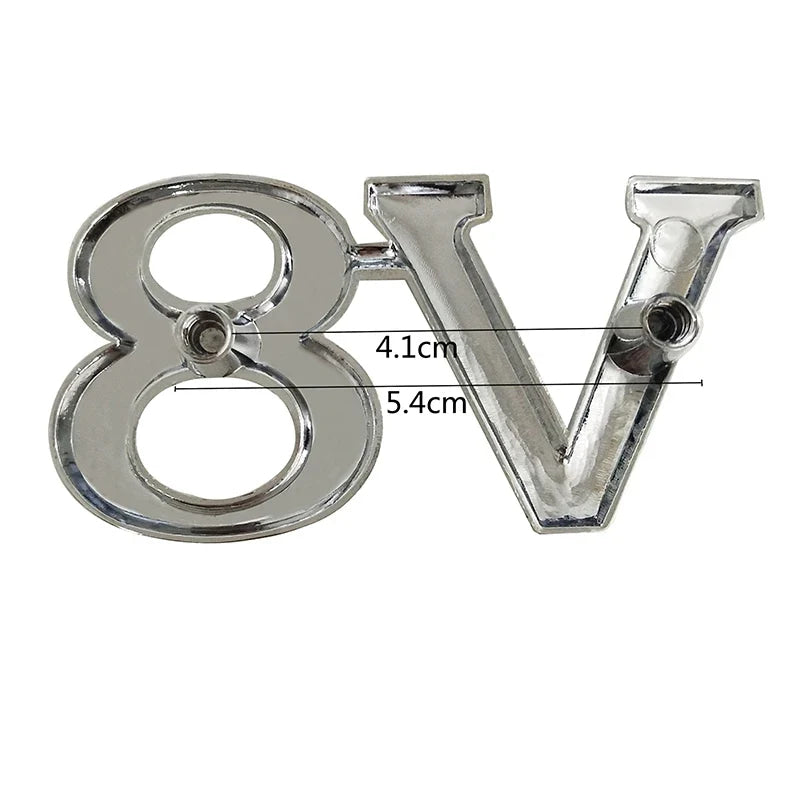 Car Styling Metal V8 Car Front Grille Emblem Badge For Ford Chevrolet Dodge Skoda Volkswagen SEAT BMW Fiat Toyota Infiniti