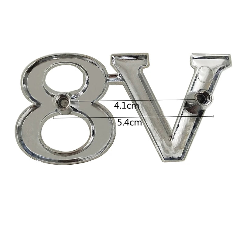 Car Styling Metal V8 Car Front Grille Emblem Badge For Ford Chevrolet Dodge Skoda Volkswagen SEAT BMW Fiat Toyota Infiniti