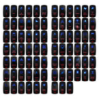 Waterproof 5 Pins SPST On/Off Rocker Switch Blue & Red Led 20A/12V 10A/24V Toggle Switch GPS for Cars,Trucks, RVs, Boats