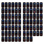 Waterproof 5 Pins SPST On/Off Rocker Switch Blue & Red Led 20A/12V 10A/24V Toggle Switch GPS for Cars,Trucks, RVs, Boats