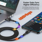 Toocki 6A Cable USB a tipo C para Huawei Xiaomi PD 100W cargador de carga rápida Cable de datos USB C carga rápida para Samsung Oneplus