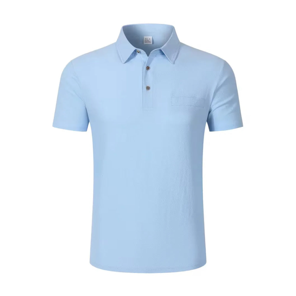 Men's Linen Blend Short Sleeve Polo Shirt Button Placket Chest Patch Breathable Casual Golf Business Work Daily Tops for Men