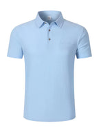 Men's Linen Blend Short Sleeve Polo Shirt Button Placket Chest Patch Breathable Casual Golf Business Work Daily Tops for Men