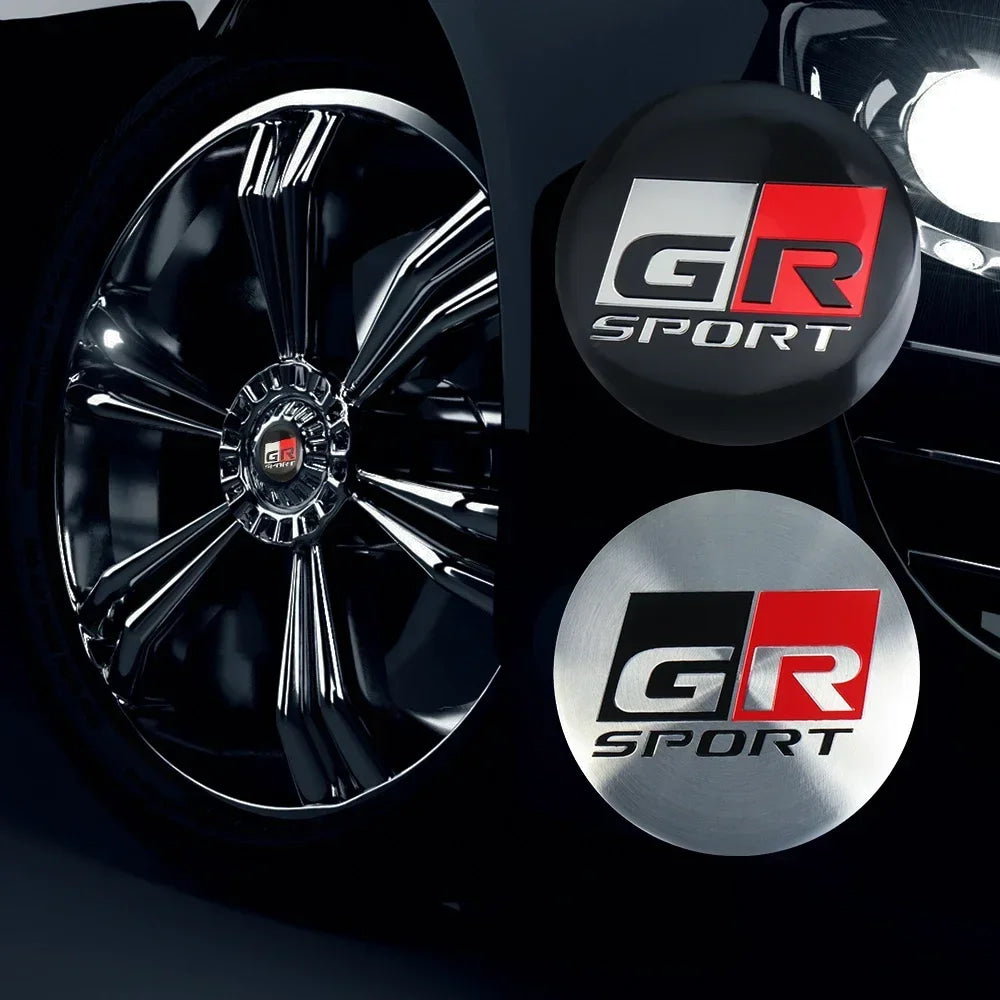 4Pcs 56MM Car Styling Aluminum Wheel Center Hub Caps Stickers For Toyota Rav4 Corolla Camry Aqua Yaris Cross Auris TRD GR Sport