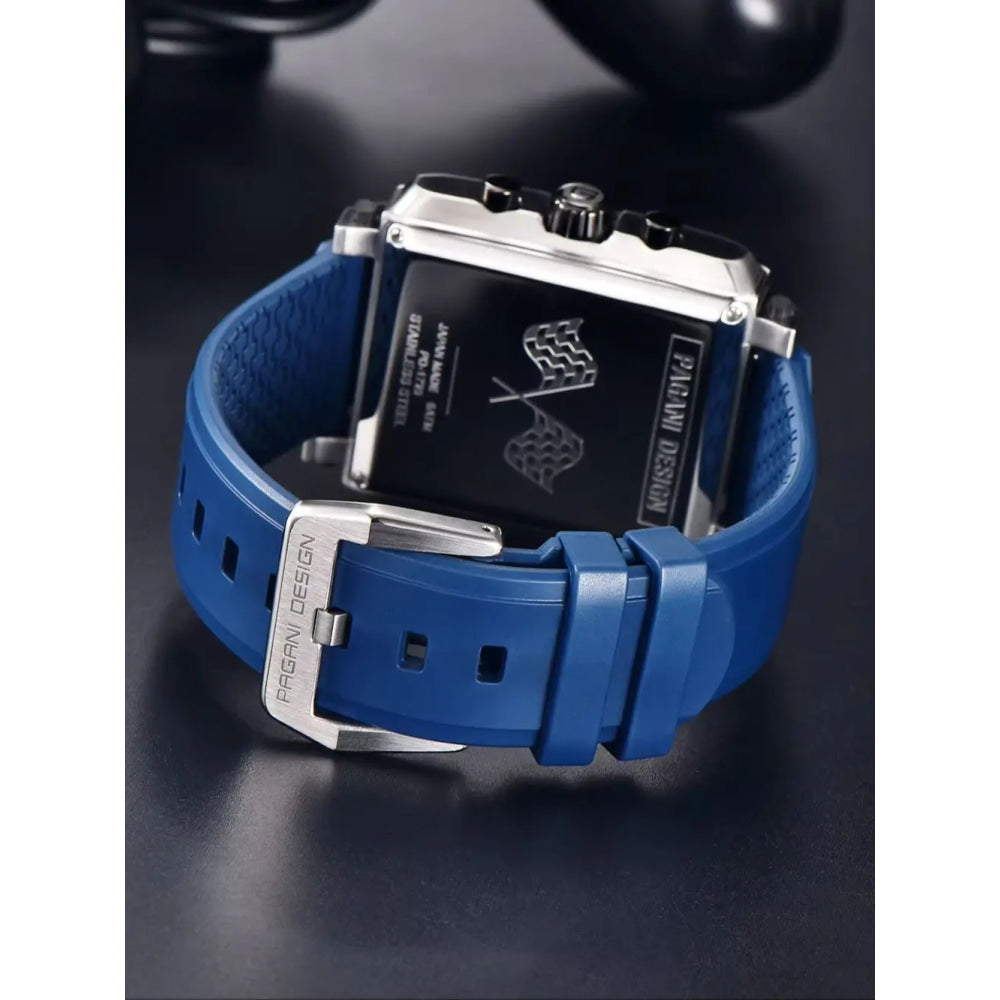 2026 New Pagani Design PD1725 Men Square Quartz Watch Chronograph 42MM Sapphire Glass Waterproof Racing Sports Silicone reloj