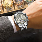 POEDAGAR Luxury Men Wristwatch Hollow Tourbillon Luminous Date Week Man Clock Automatic Mechanical Stainless Steel Men's Watches