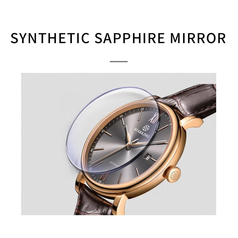 STARKING Sapphire 8215 Automatic Watch Fashion Sports Business Casual Wristwatch Waterproof Wear-resistant Watch Gifts for Men