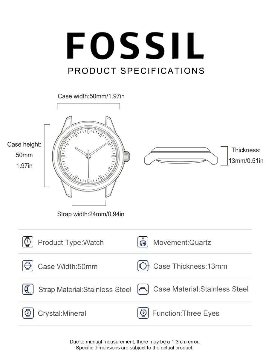 FOSSIL Men's Watch Original JR1401 Black Stainless Steel Chronograph Luxury Sport Quartz Wristwatch Relogio Masculino Reloj Homb