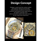 POEDAGAR Top Luxury Man Wristwatch Luminous Hollow Tourbillon Stainless Steel Men Clock Mechanical Automatic Men's Watches Reloj