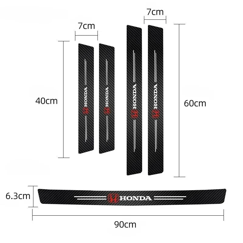 4/5 pcs Car Emblem Threshold Anti Scratch Door Sill Protector For Honda Civic Fit Jazz Accord Pilot CRV Odyssey Passport City
