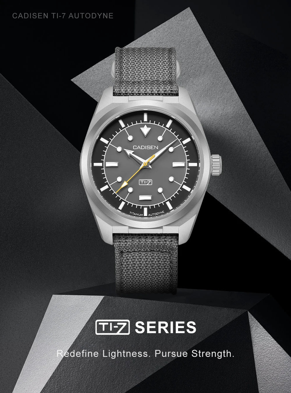 CADISEN TI-7 Autodyne 2026 NEW Titanium Automatic Mechanical Watch Man Canvas Wristwatch MIYOTA 8215 Luminous Waterproof Watches