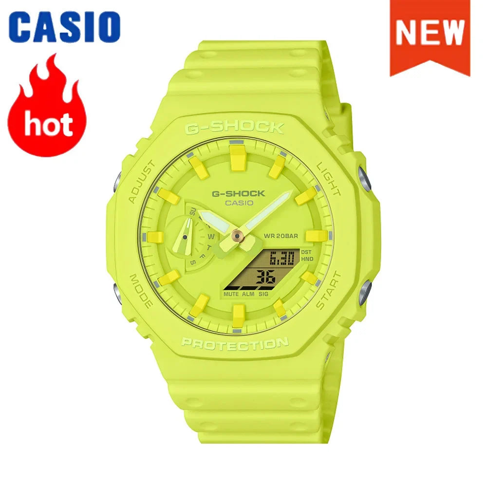 2026 NeW Casio GA-2100 series men's watch Flame Inside trendy sportsmultifunctional fashion anti-shock color disc watch G-SHOCK