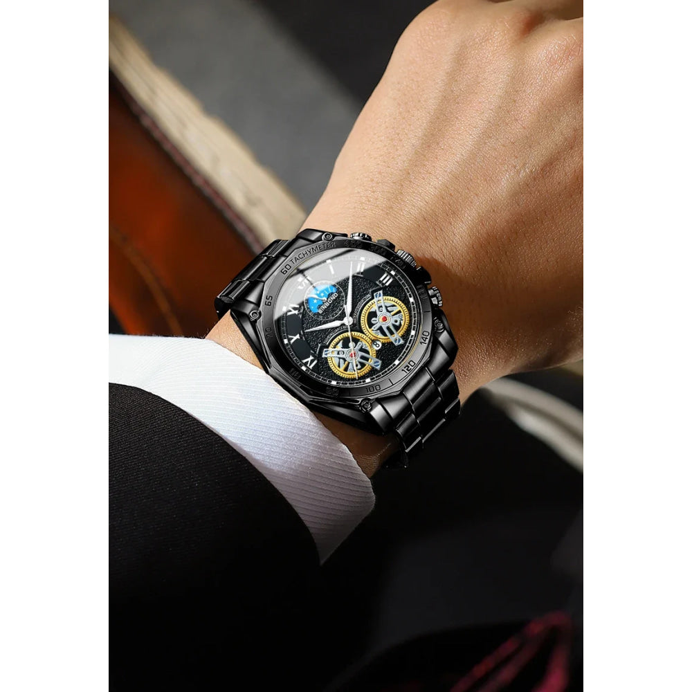 BINBOND Luxury Men Quartz Watches Fashion Concept Decorative Dial Casual Military Sports Wristwatch Waterproof Men's Clock