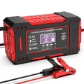 Cargador Unidad de carga de batería de coche y motocicleta Reparación de batería de plomo-ácido Pantalla LCD 6A 12V Batería de coche inteligente