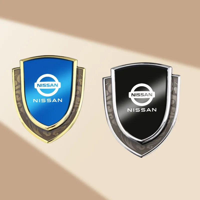 Car Metal Shield Emblem Car Side Fender Body Trunk Badge Sticker for Nissan Qashqai Juke Micra X-Trail Sentra Patrol Accessories