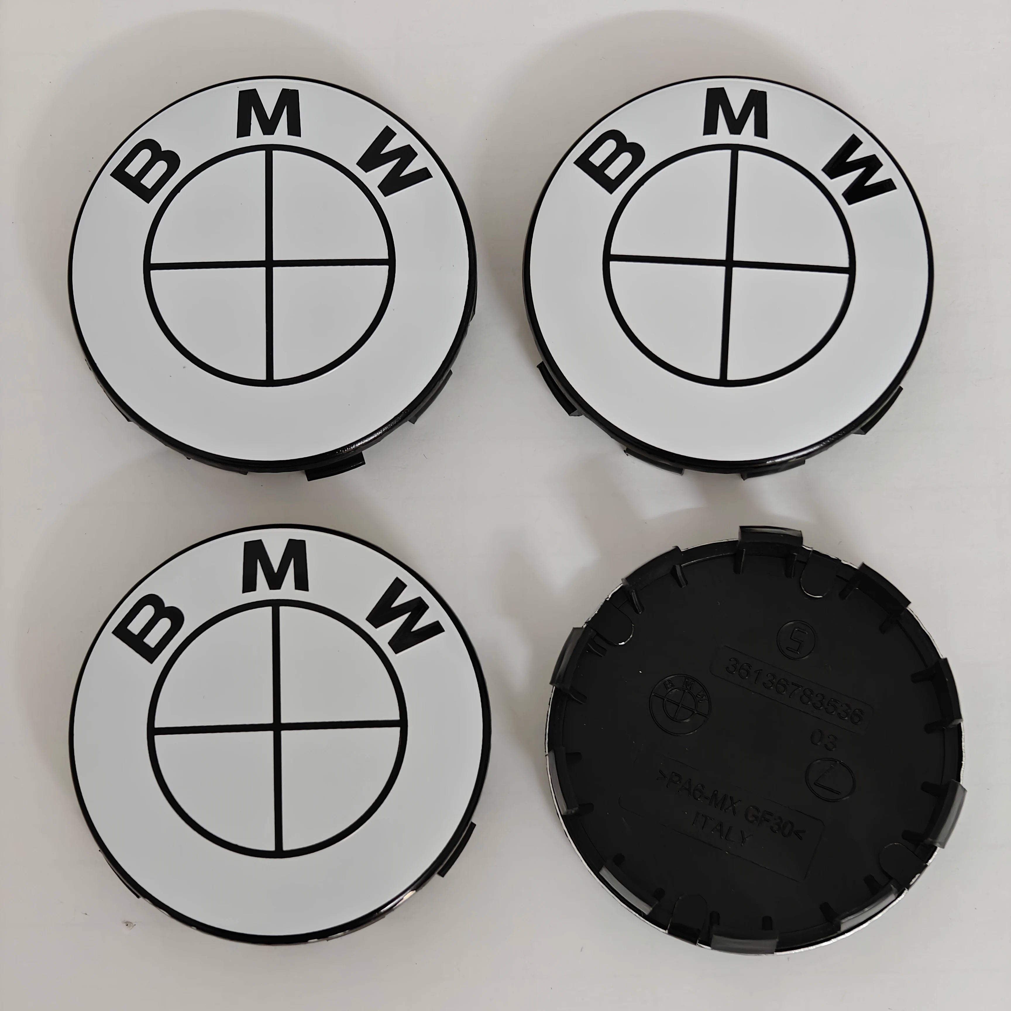 4pcs For BMW 50th E90 E60 F10 F20 G20 G30 E53 E85 E70 56mm 68mm Blue White Car Hub Cap Wheel Center Cap Emblem Badge Accessories