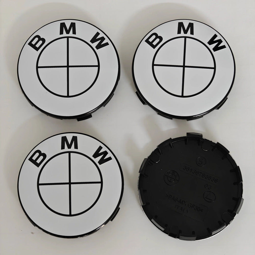 4pcs For BMW 50th E90 E60 F10 F20 G20 G30 E53 E85 E70 56mm 68mm Blue White Car Hub Cap Wheel Center Cap Emblem Badge Accessories