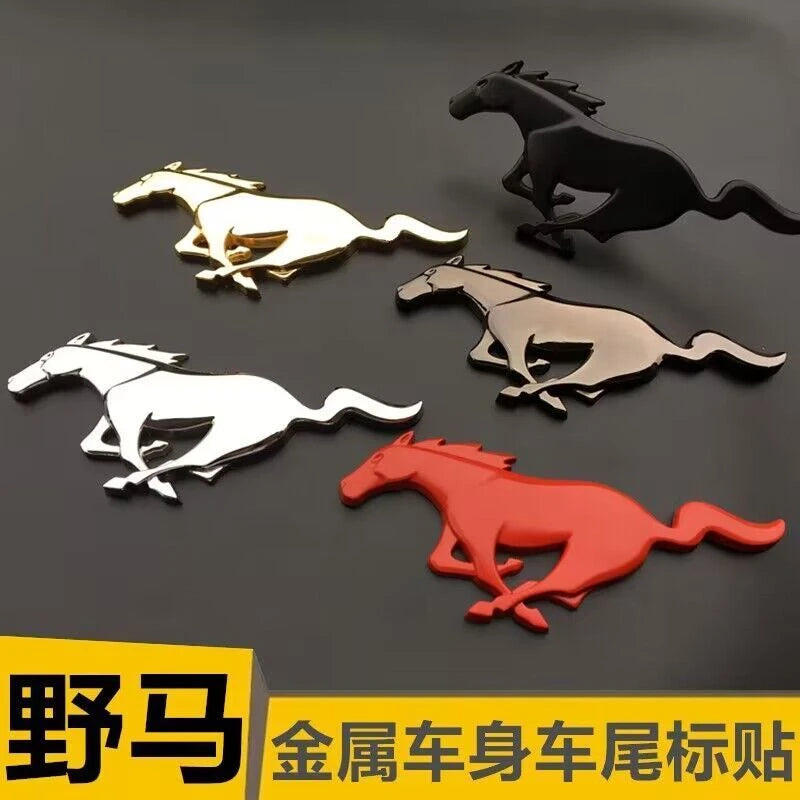 For Ford Mustang Car Sticker Car Front Grille Badge Emblem Rear Trunk Sticker  For Ford Mustang Focus Fiesta Kuga Edge Shelby GT