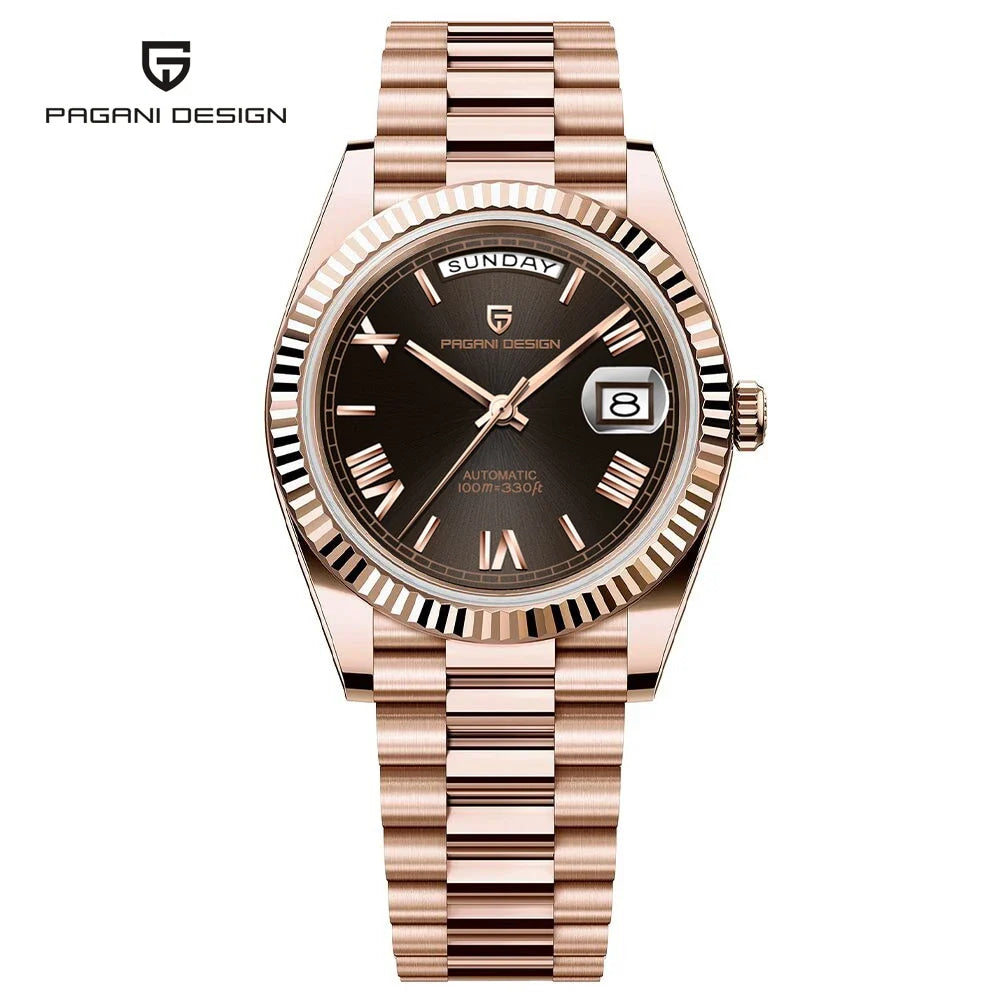 2025 New PAGANI DESIGN Men's Watch DD36 Rose Gold Luxury Automatic Watch For Men Mechanical Wristwatches Sapphire Mirror Clock